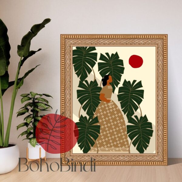 Boho Minimalist Digital Art | Woman & Nature Illustration | BohoBindi | Earthy Aesthetic | Printable Art - Image 3