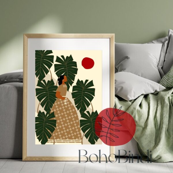 Boho Minimalist Digital Art | Woman & Nature Illustration | BohoBindi | Earthy Aesthetic | Printable Art - Image 4