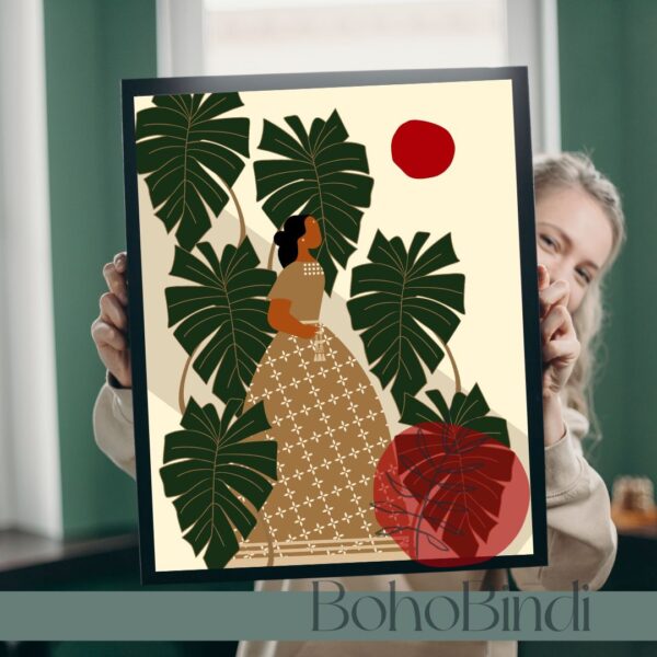 Boho Minimalist Digital Art | Woman & Nature Illustration | BohoBindi | Earthy Aesthetic | Printable Art - Image 6